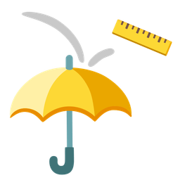 umbrella and straight ruler