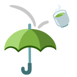umbrella and teacup without handle