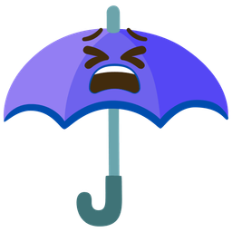 umbrella and tired face