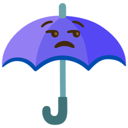 umbrella and unamused face