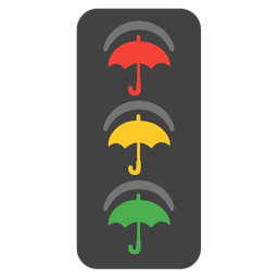 umbrella and vertical traffic light
