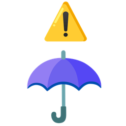 umbrella and warning