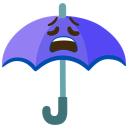 umbrella and weary face