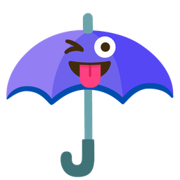 Umbrella and Winking face with tongue