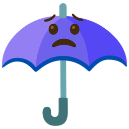 umbrella and worried face