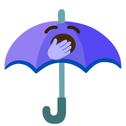 umbrella and yawning face