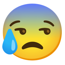 unamused face and anxious face with sweat