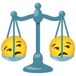 unamused face and balance scale