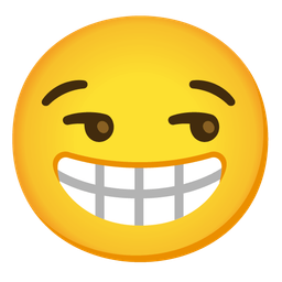 Unamused face and Beaming face with smiling eyes