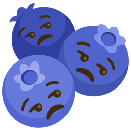 unamused face and blueberries