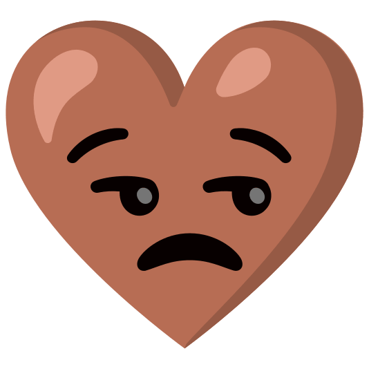 Unamused face and Brown heart