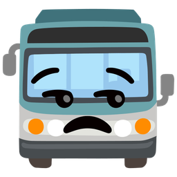 unamused face and bus