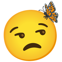 unamused face and butterfly