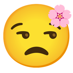 unamused face and cherry blossom