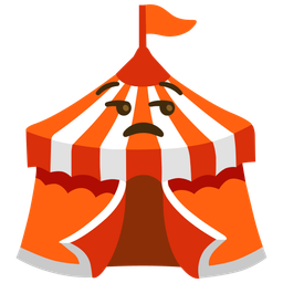 unamused face and circus tent