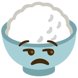 unamused face and cooked rice