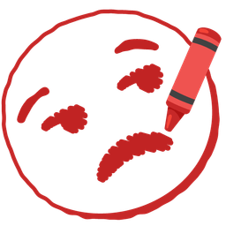 unamused face and crayon