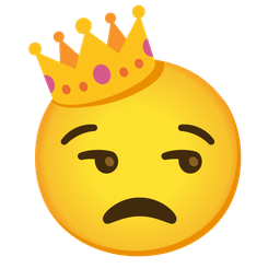 unamused face and crown