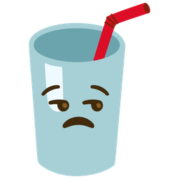 unamused face and cup with straw