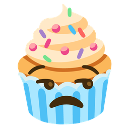unamused face and cupcake