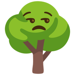 unamused face and deciduous tree