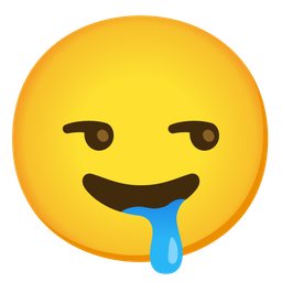 unamused face and drooling face