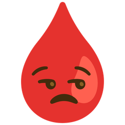 unamused face and drop of blood