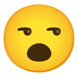 unamused face and face with open mouth