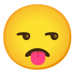 Unamused face and Face with tongue