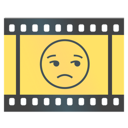 unamused face and film frames