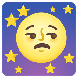 unamused face and full moon face