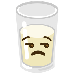 unamused face and glass of milk