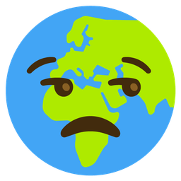 unamused face and globe showing Europe-Africa