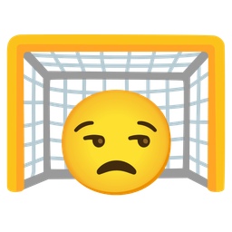 unamused face and goal net