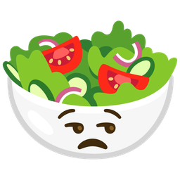 unamused face and green salad