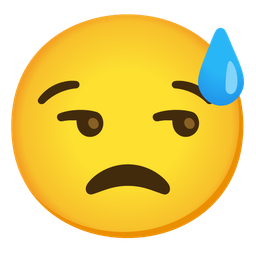 Unamused face and Grinning face with sweat