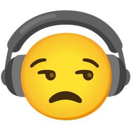 unamused face and headphone