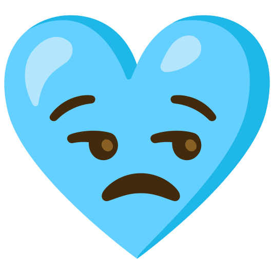 Unamused face and Light blue heart