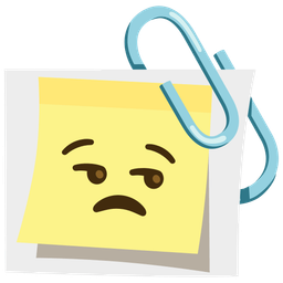 unamused face and linked paperclips