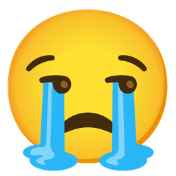 unamused face and loudly crying face