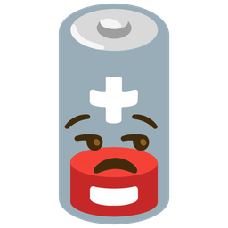 unamused face and low battery