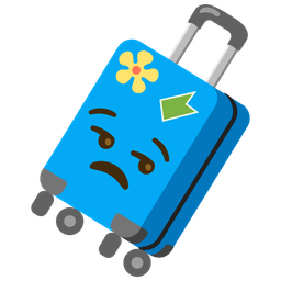 unamused face and luggage