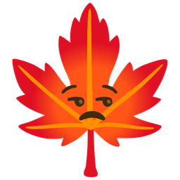 unamused face and maple leaf