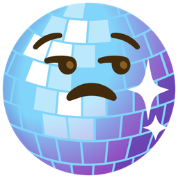 unamused face and mirror ball