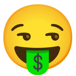 Unamused face and Money-mouth face