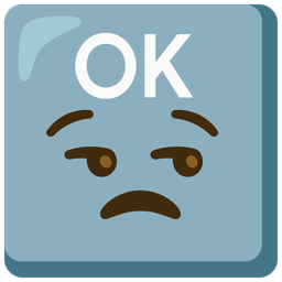 unamused face and OK button