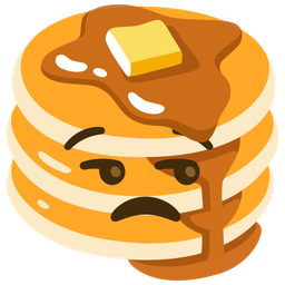 unamused face and pancakes