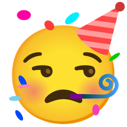 unamused face and partying face