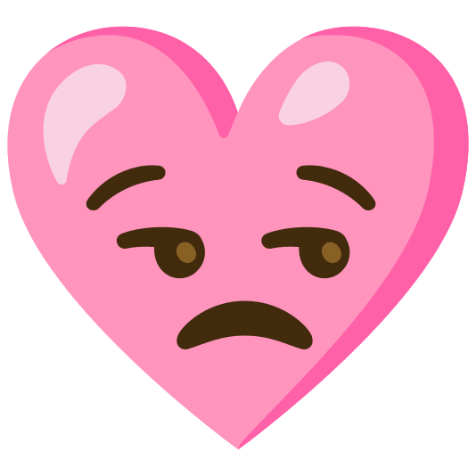 Unamused face and Pink heart