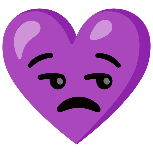 Unamused face and Purple heart